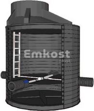 Канализационный лотковый крестовинный колодец FD