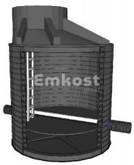 Канализационный лотковый прямопроходной колодец FD