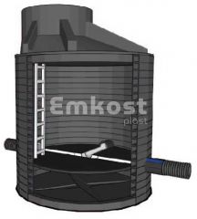 Канализационный лотковый тройниковый колодец FD