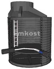 Канализационный лотковый угловой колодец FD