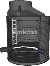 Канализационный лотковый угловой колодец FD