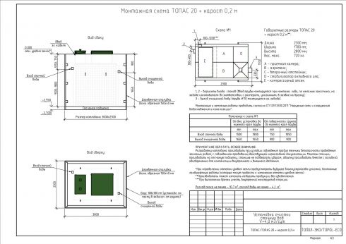 Схема монтажа ТОПАС 20