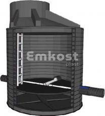 Канализационный лотковый тройниковый колодец FD